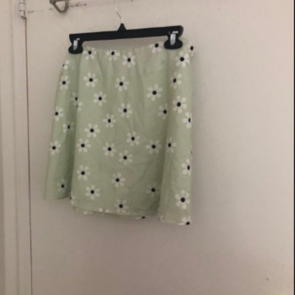 Princess Polly Shelly Green Daisy Mini Skirt